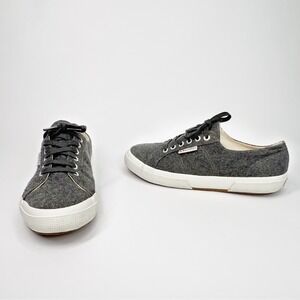 SUPERGA Gray Wool Sneakers With White Rubber Sole Men: 8.5 Women:‎ 10 Unisex